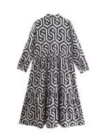 BLACK & WHITE GEOMETRIC DRESS - Image 2