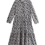 BLACK & WHITE GEOMETRIC DRESS
