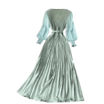 Pleated dress-pistachio green