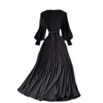 Pleated dress black - Image 2