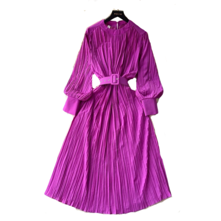 Magenta pleated dress