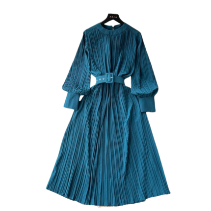 Teal pleated dress