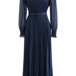 Pleated dress-blue