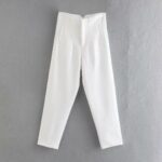 White straight pants
