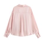 Tea pink satin shirt - Image 2