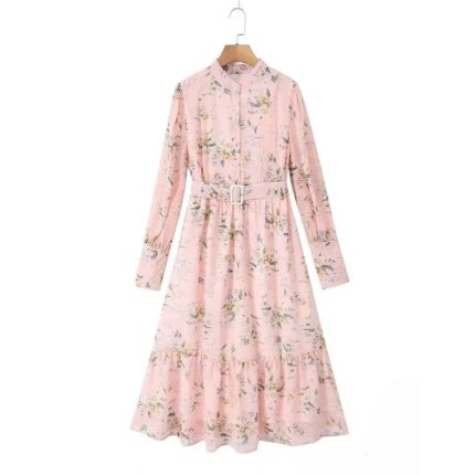 Pink floral dress