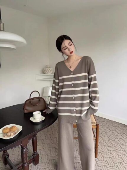 Stripe knit set