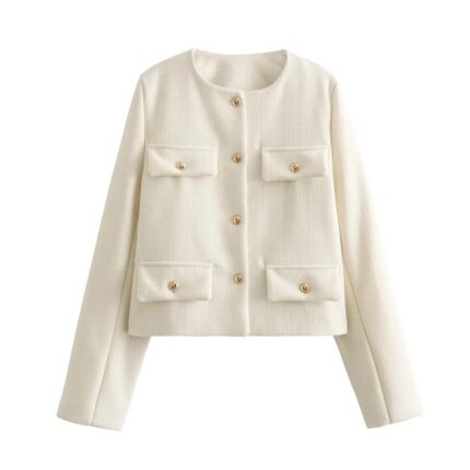 Cream button down jacket