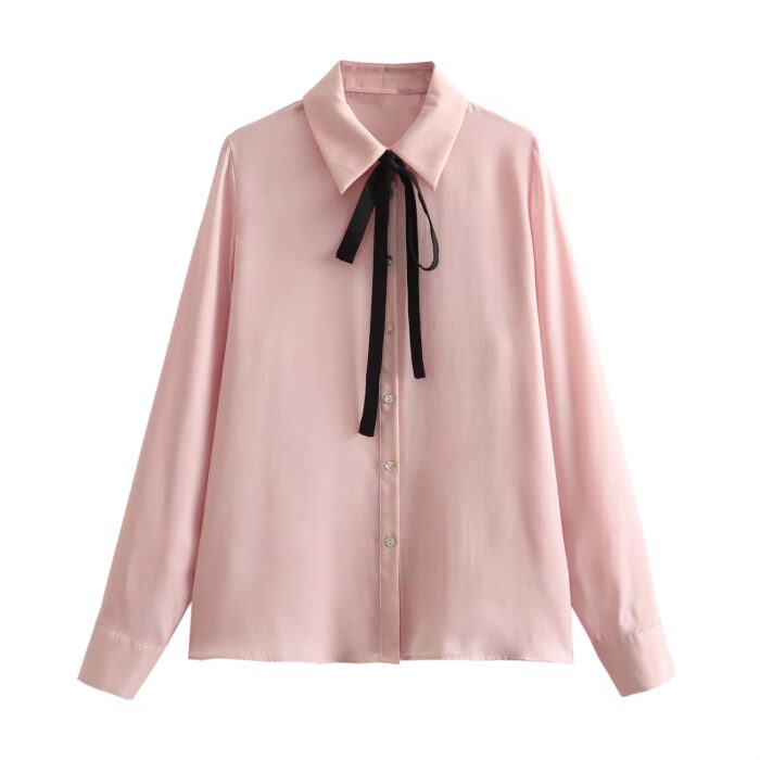 Pink bow shirt - Image 1