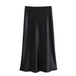 Black satin skirt