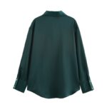 Forest green satin shirt - Image 2