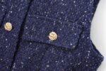 Blue Tweed belted vest - Image 3