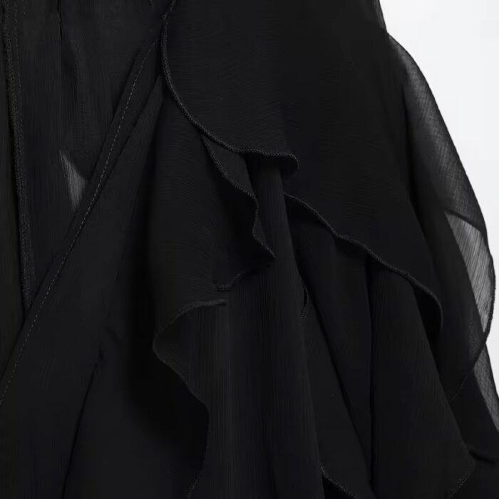 Black ruffle shirt - Image 3