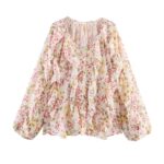 Floral ruffle shirt