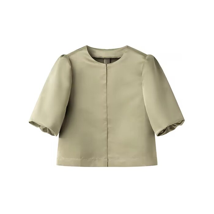 Satin puff sleeves blouse - Image 1