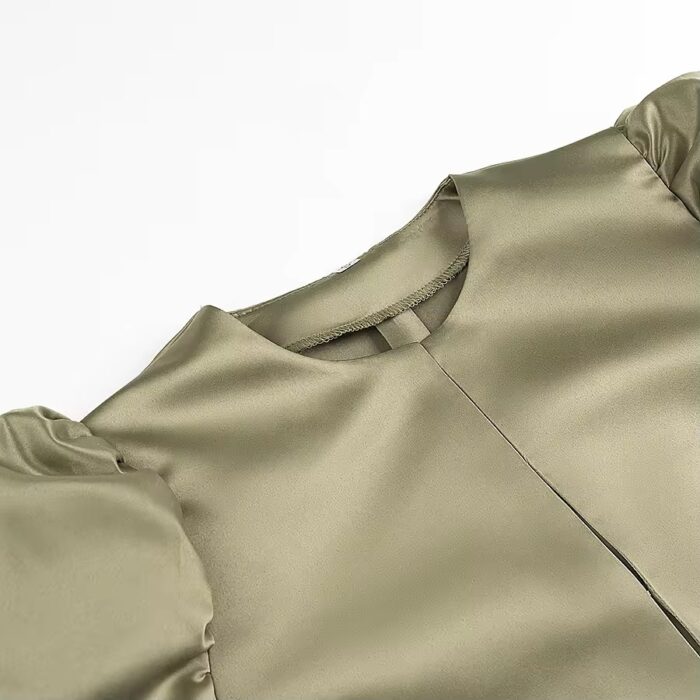 Satin puff sleeves blouse - Image 3
