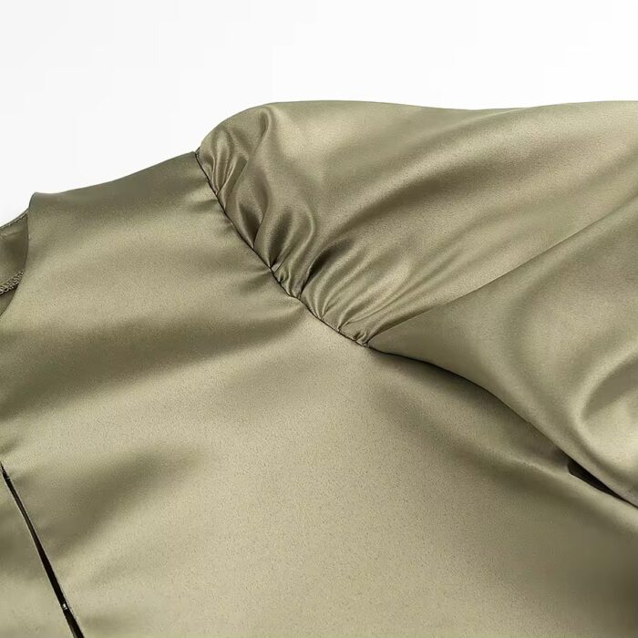Satin puff sleeves blouse - Image 4