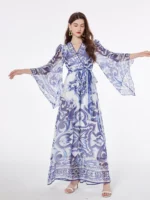 Blue chiffon dress