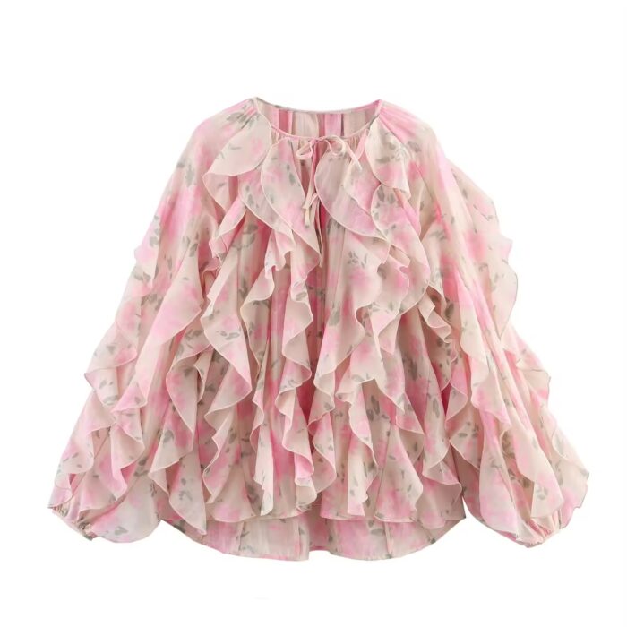 Baby pink ruffle shirt - Image 1