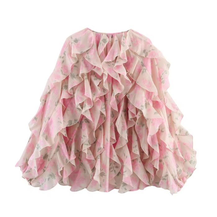 Baby pink ruffle shirt - Image 4