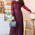 Pleated Burgundy dress