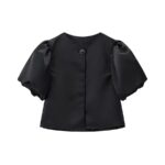 Black puff sleeves blouse