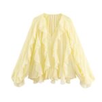 Yellow ruffle shirt