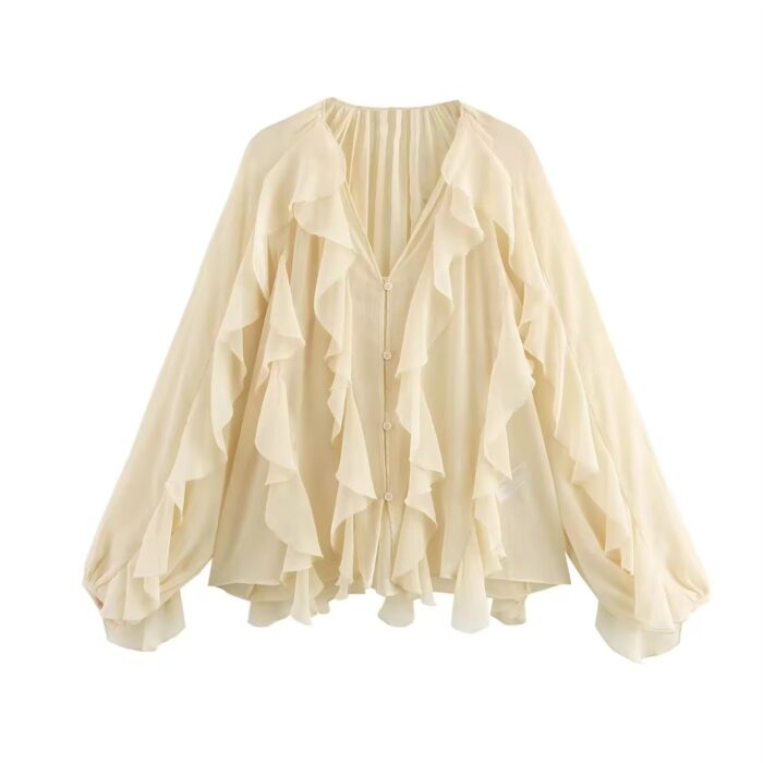 Vanilla ruffle shirt - Image 1