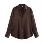 Mocha satin shirt