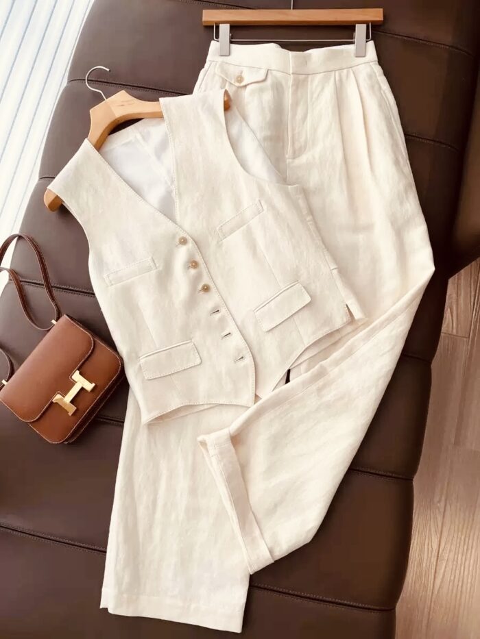 Cream vest set - Image 1
