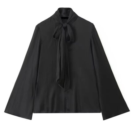 Black bow blouse
