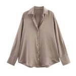 Taupe satin shirt