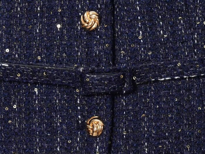 Blue sequins tweed  jacket - Image 3