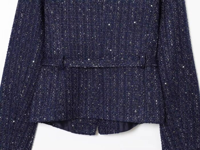 Blue sequins tweed  jacket - Image 2