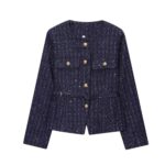 Blue sequins tweed jacket