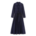 Deep Blue belted dress