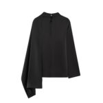 Black satin scarf blouse - Image 2