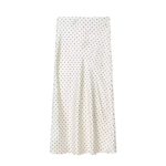 Cream white polka dotes skirt