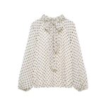 Beige polka dots blouse - Image 2