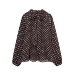 Brown polka dots blouse - Image 2