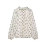 Beige polka dots blouse