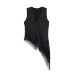 Black lace vest