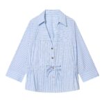 Blue bow blouse